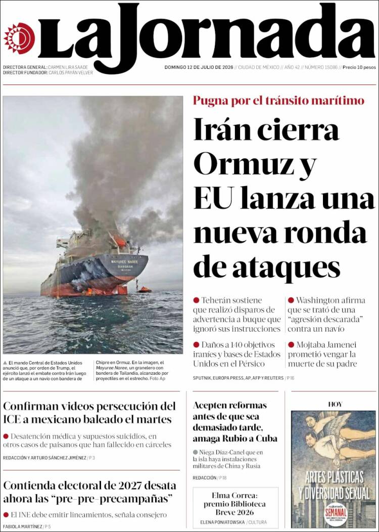Portada de La Jornada (México)