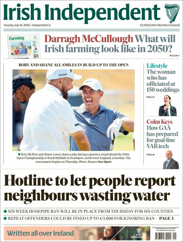 Portada de Irish Independent (Ireland)