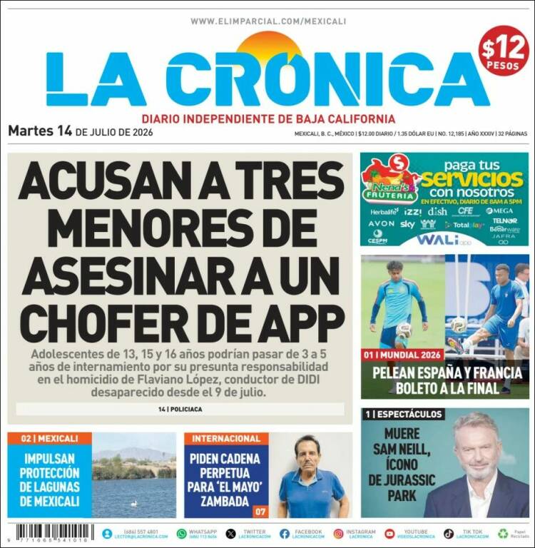 Portada de La Crónica de Baja California (México)