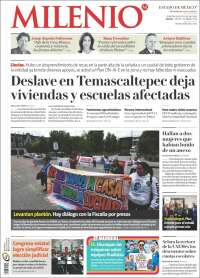 Portada de Milenio - Estado de México (México)