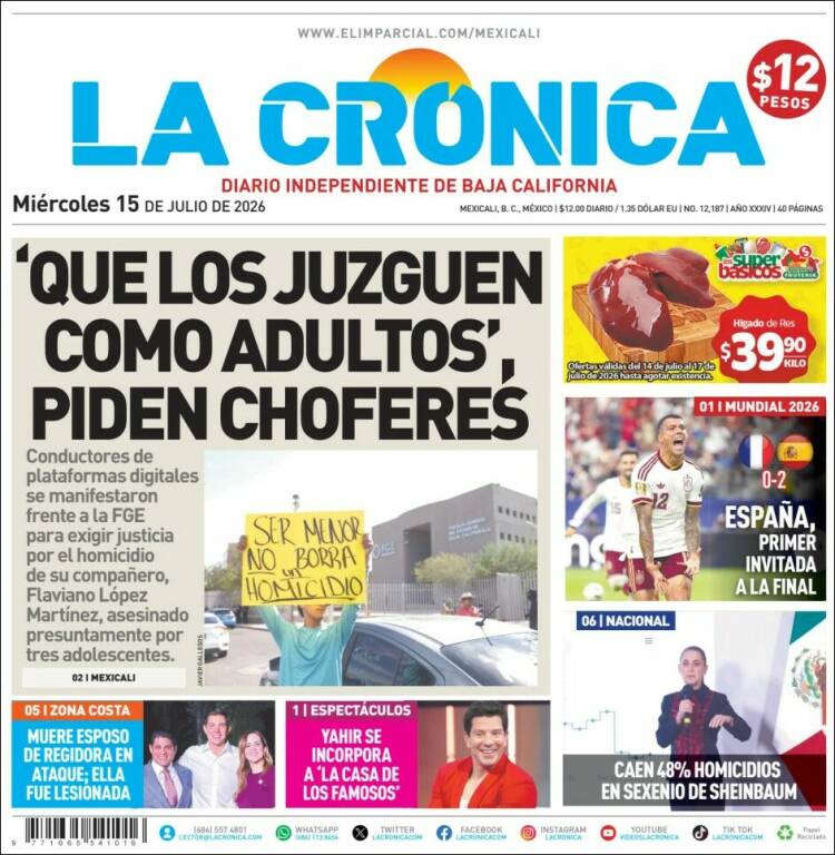 Portada de La Crónica de Baja California (México)