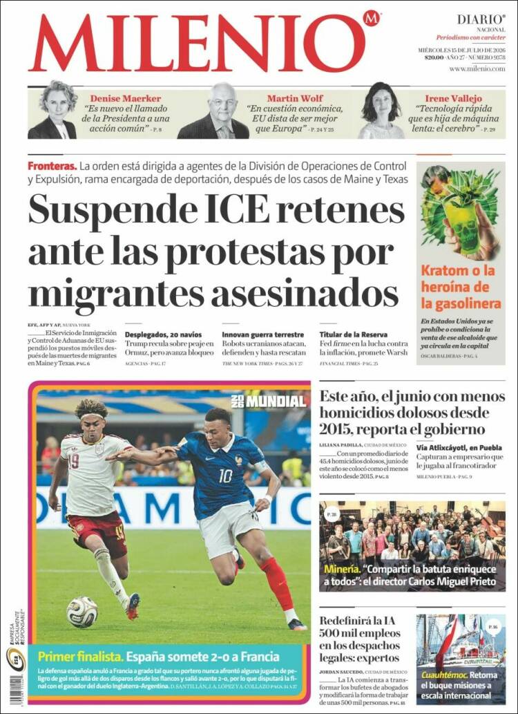 Portada de Milenio (México)