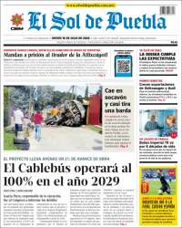 Portada de El Sol de Puebla (México)