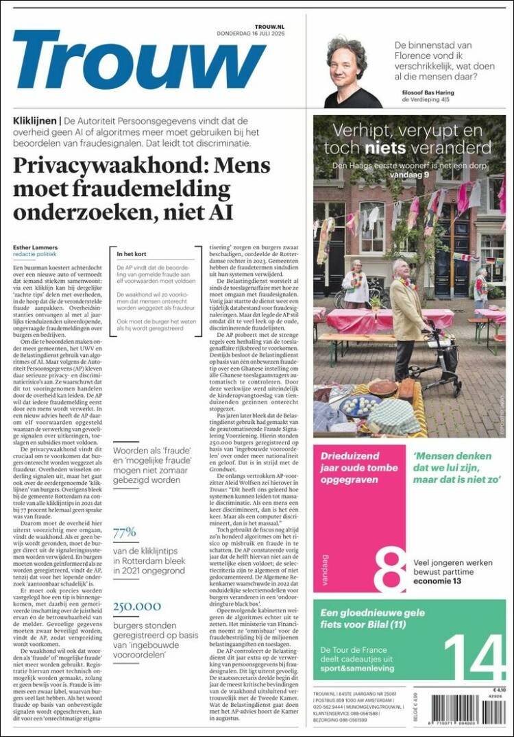 Portada de Trouw (Netherlands)