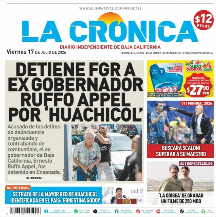 Portada de La Crónica de Baja California (México)