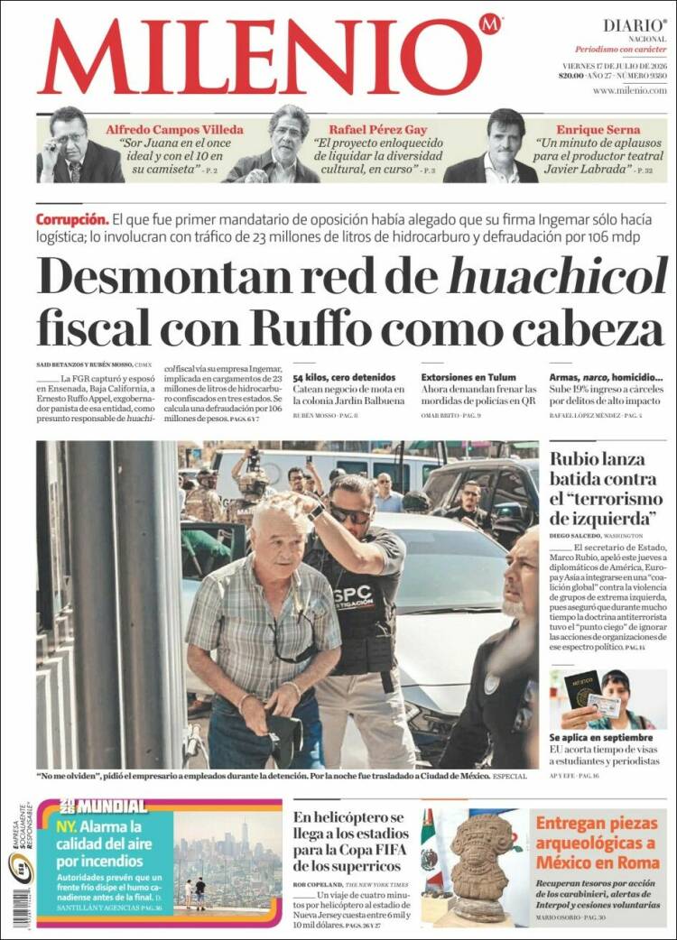 Portada de Milenio (México)