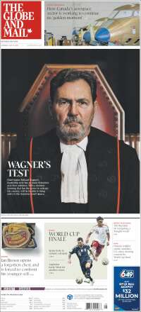 Portada de The Globe and Mail (Canada)