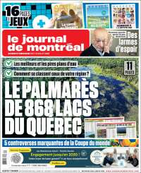 Portada de Le Journal de Montréal (Canada)