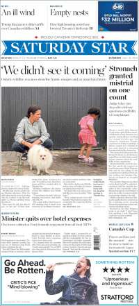 Portada de The Toronto Star (Canada)