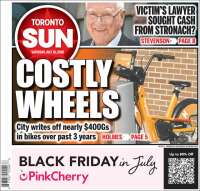 Portada de The Toronto Sun (Canada)