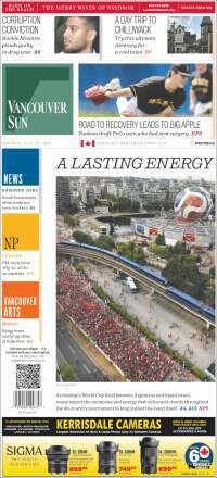 Portada de The Vancouver Sun (Canada)