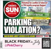 Portada de The Toronto Sun (Canada)
