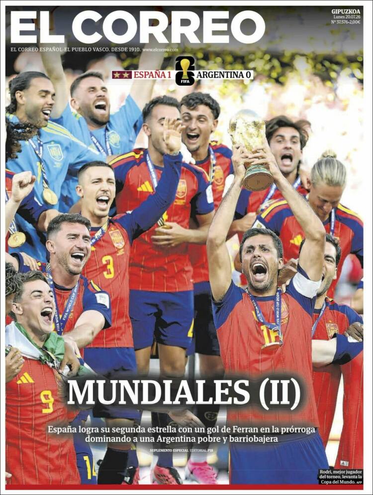 Portada de El Correo - Guipuzcoa (Spain)