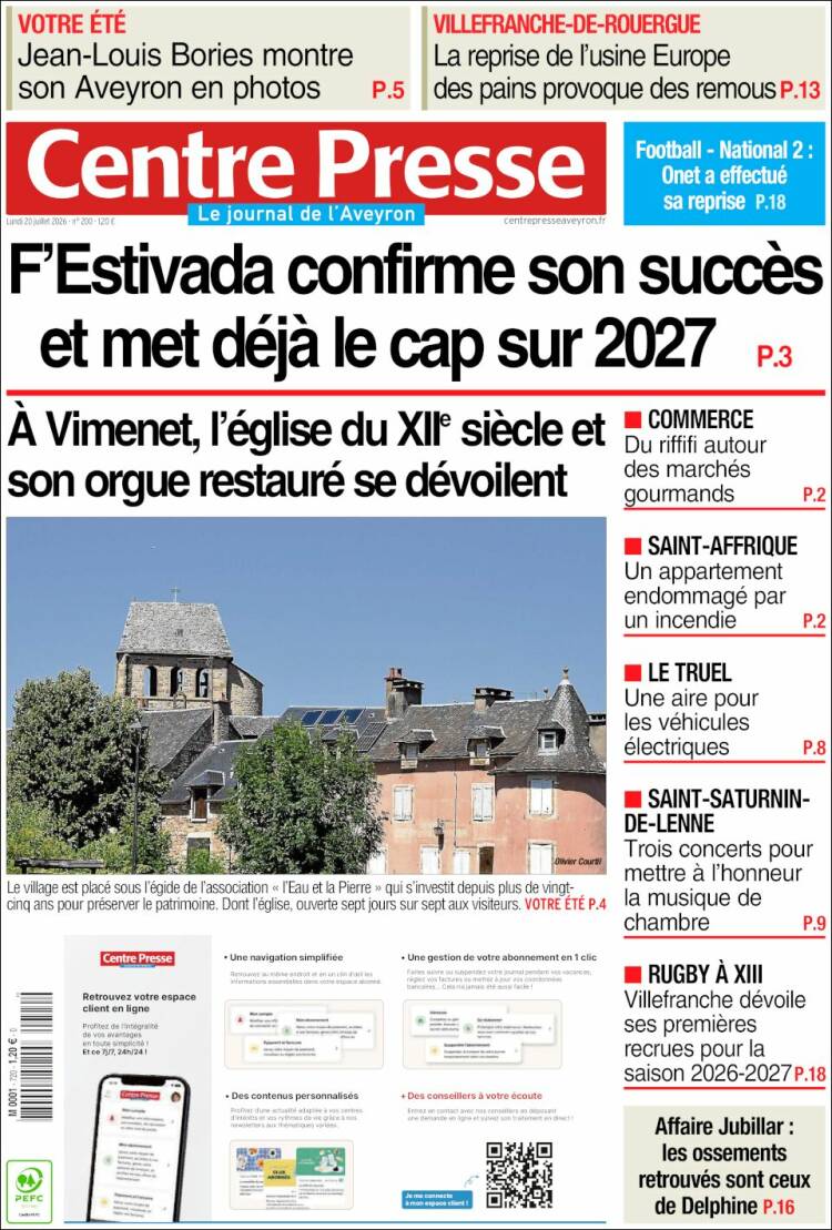 Portada de Centre Presse (France)