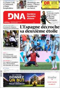 Portada de Les Dernières Nouvelles d'Alsace (France)