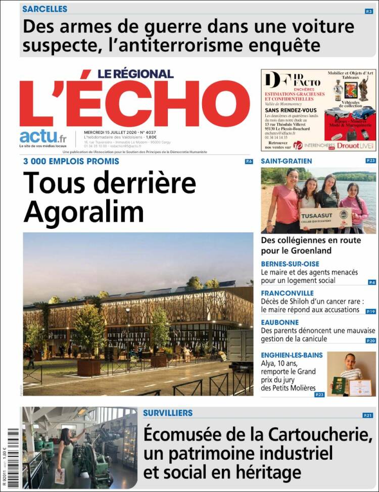 Portada de L'Echo de la Haute-Vienne (Francia)