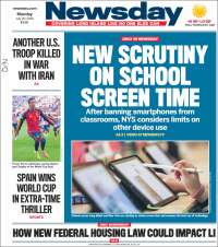 Portada de Newsday (USA)