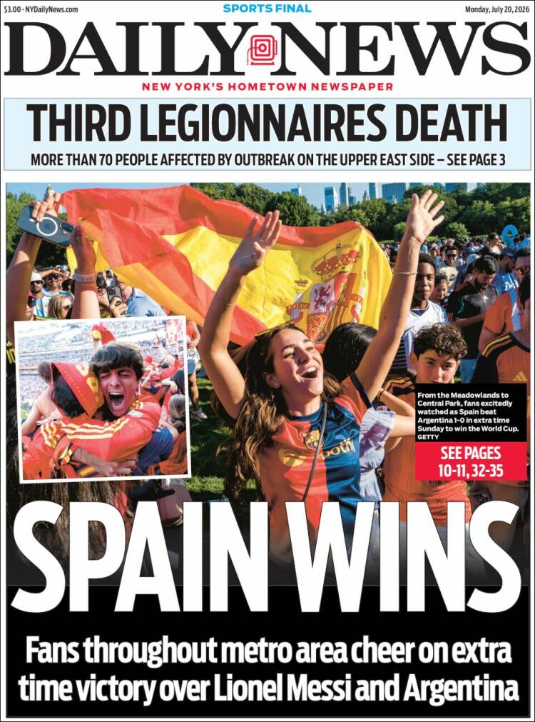 Portada de Daily News - New York (USA)
