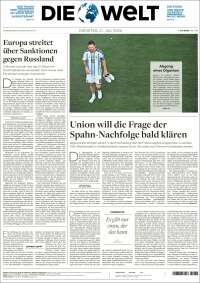 Portada de Die Welt (Germany)