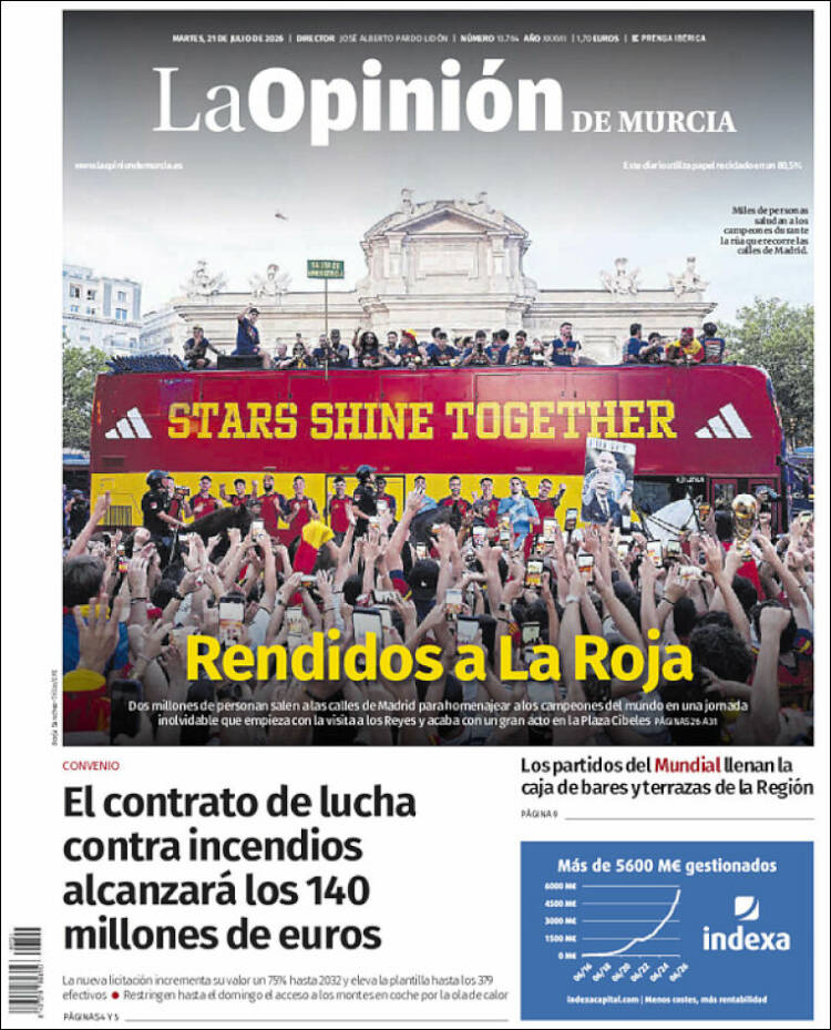Portada de La Opinión de Murcia (Spain)