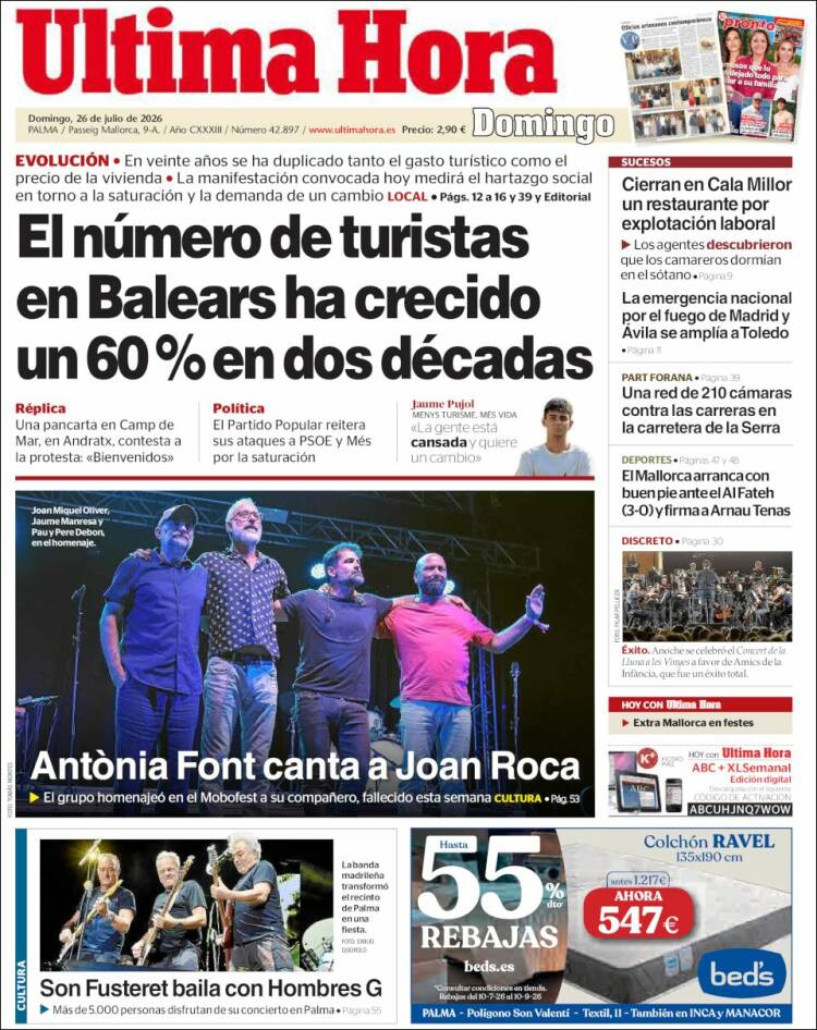 Portada de Última Hora (Spain)