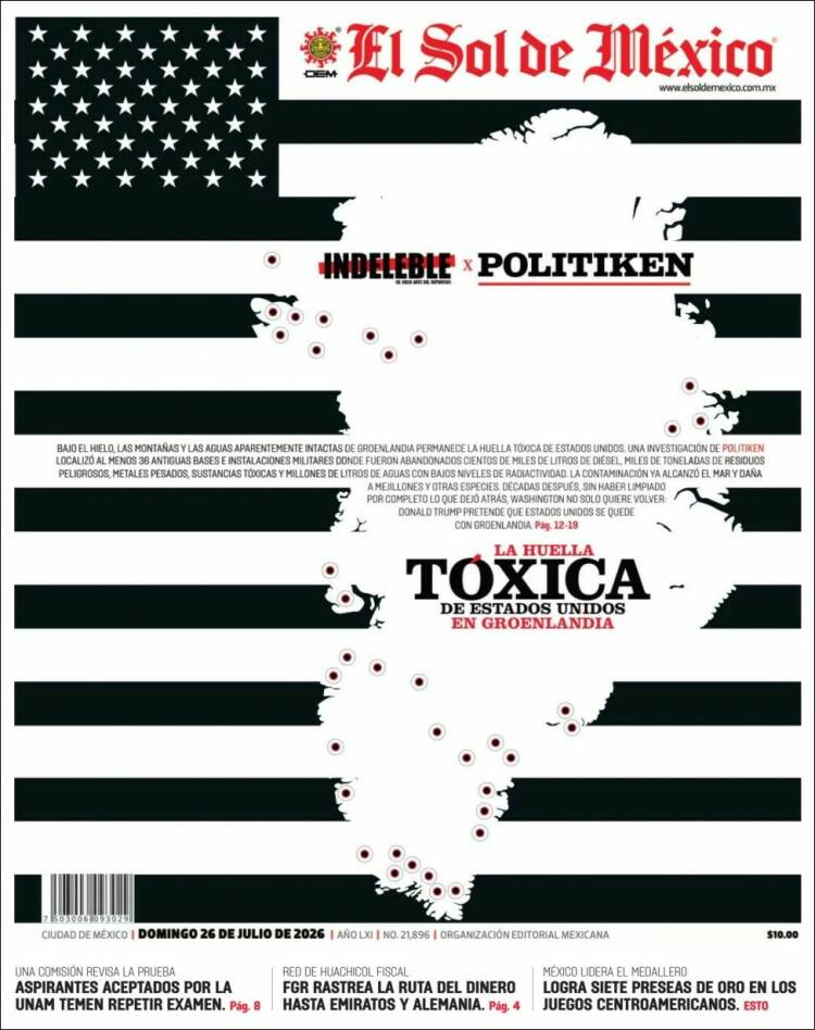 Portada de El Sol de México (Mexico)