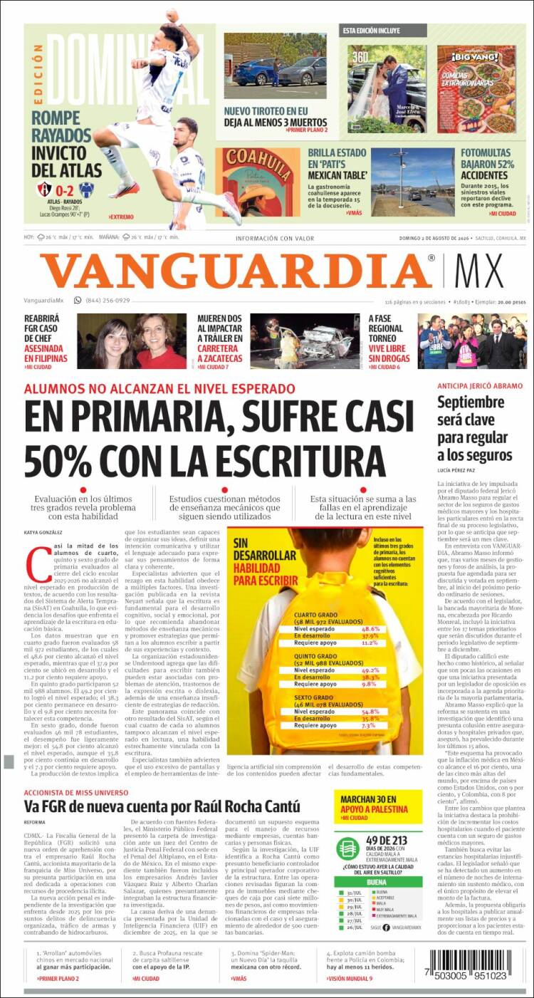 Portada de Vanguardia (México)