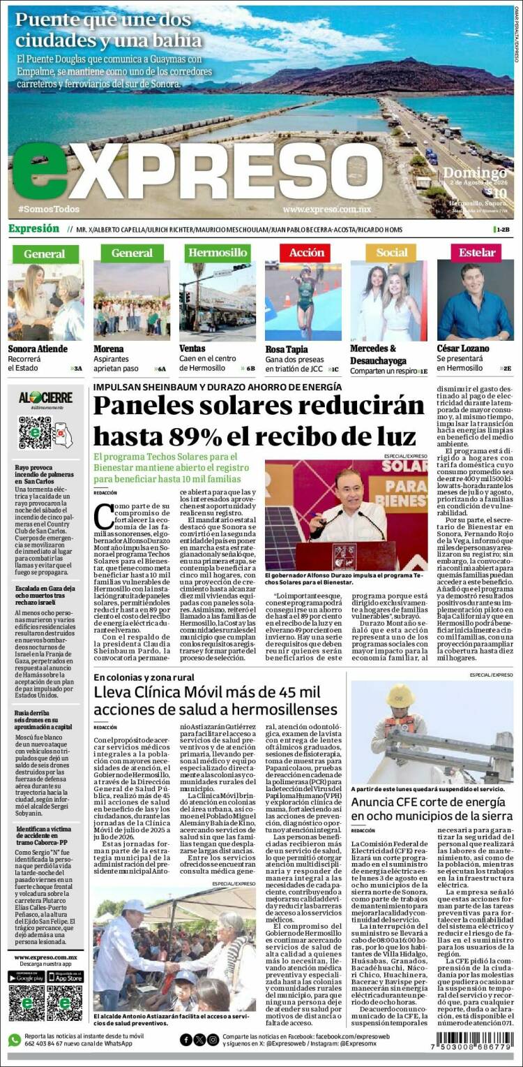 Portada de Expreso (México)