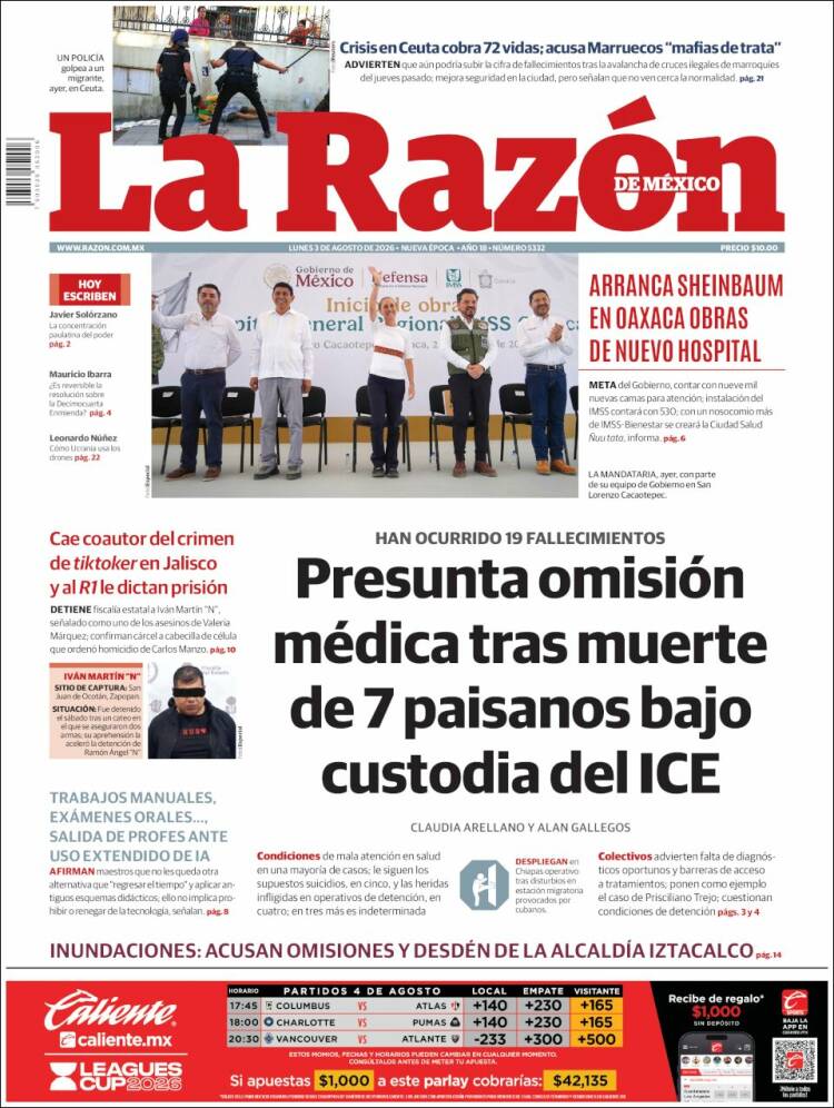Portada de La Razón (México)