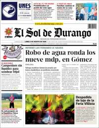 Portada de El Sol de Durango (México)