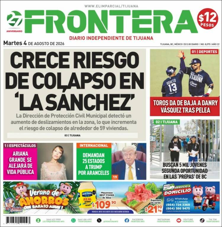 Portada de Frontera (México)