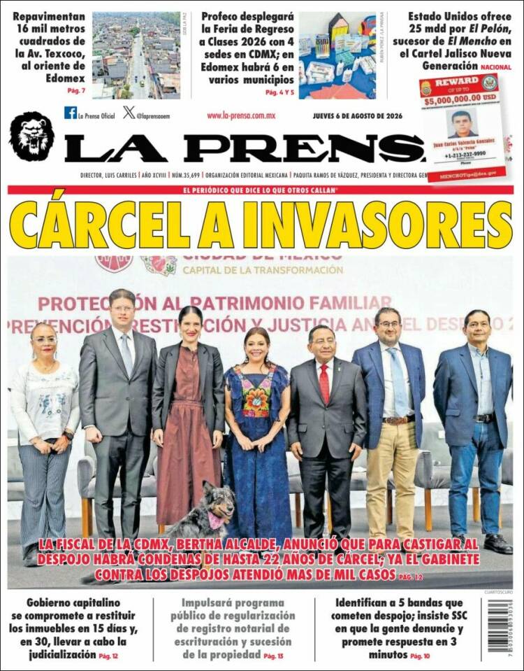 Portada de La Prensa (Mexico)
