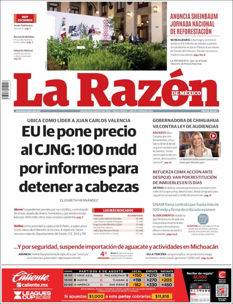 Portada de La Razón (México)
