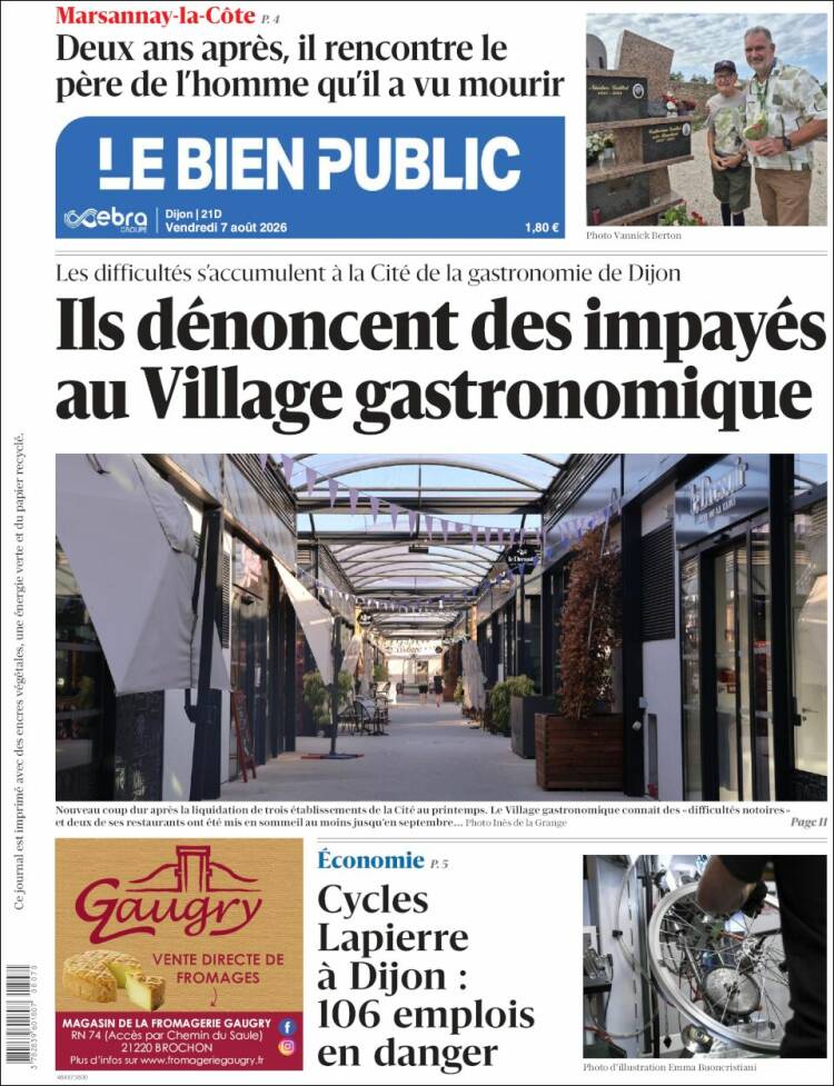Portada de Le Bien Public (France)