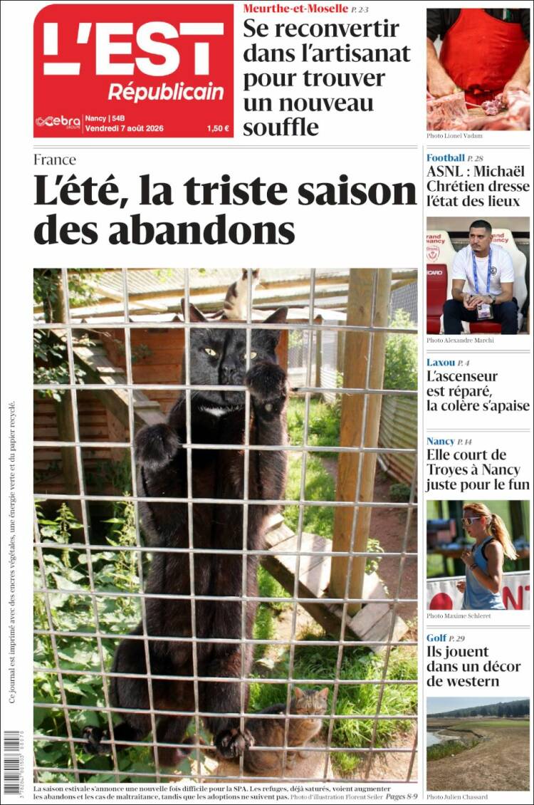 Portada de L'Est Republicain (France)