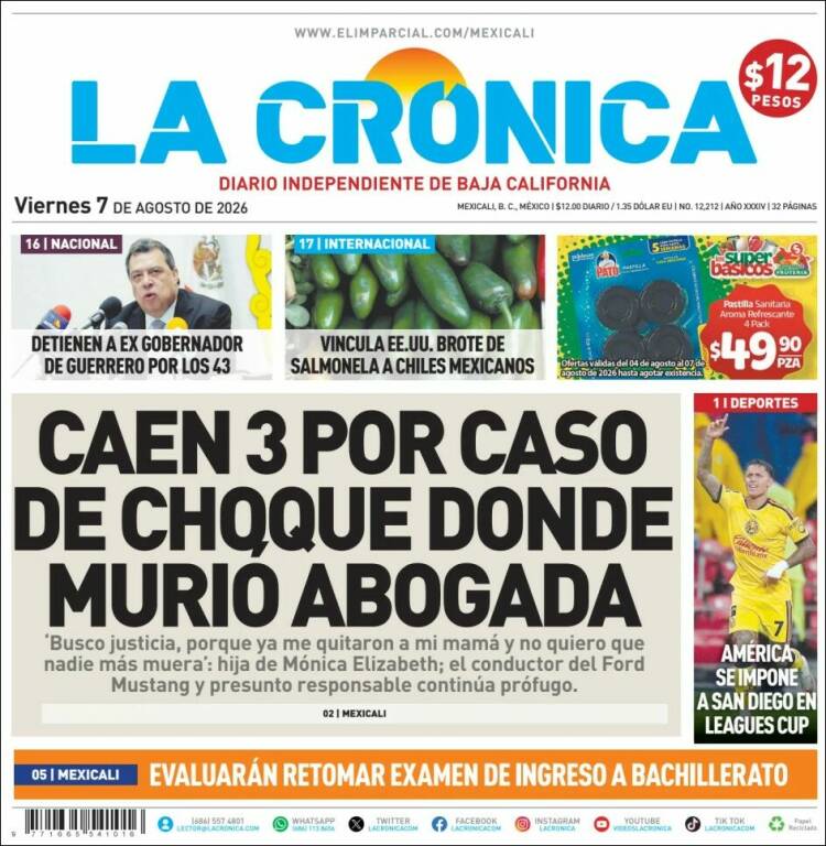 Portada de La Crónica de Baja California (México)