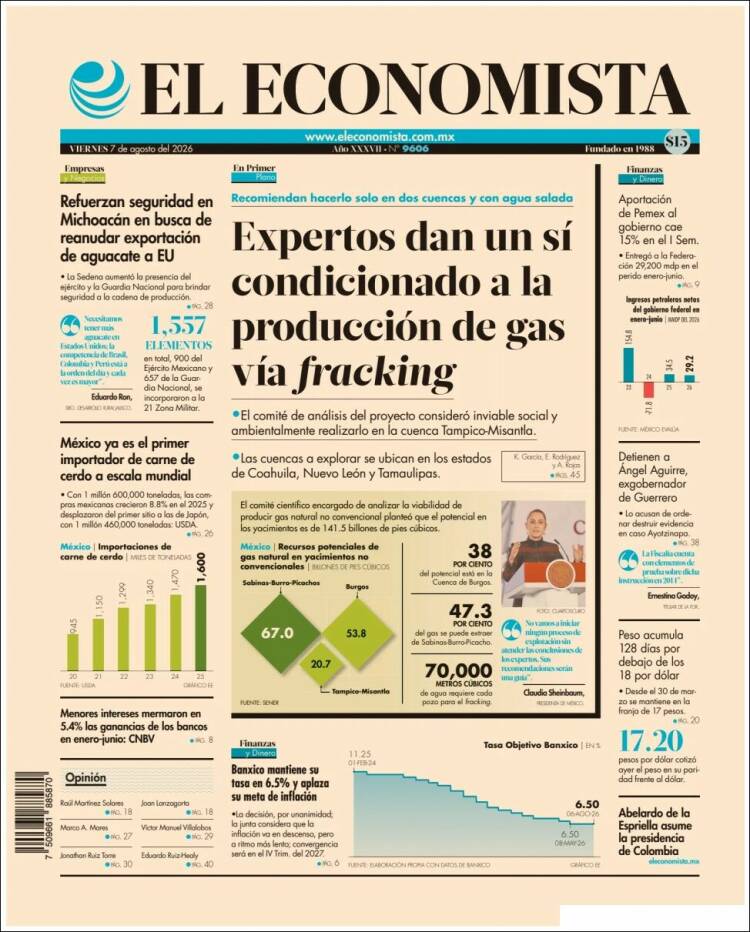 Portada de El Economista (México)