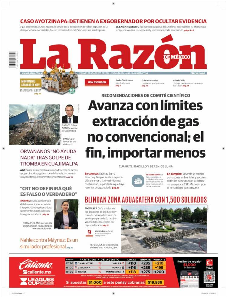 Portada de La Razón (México)