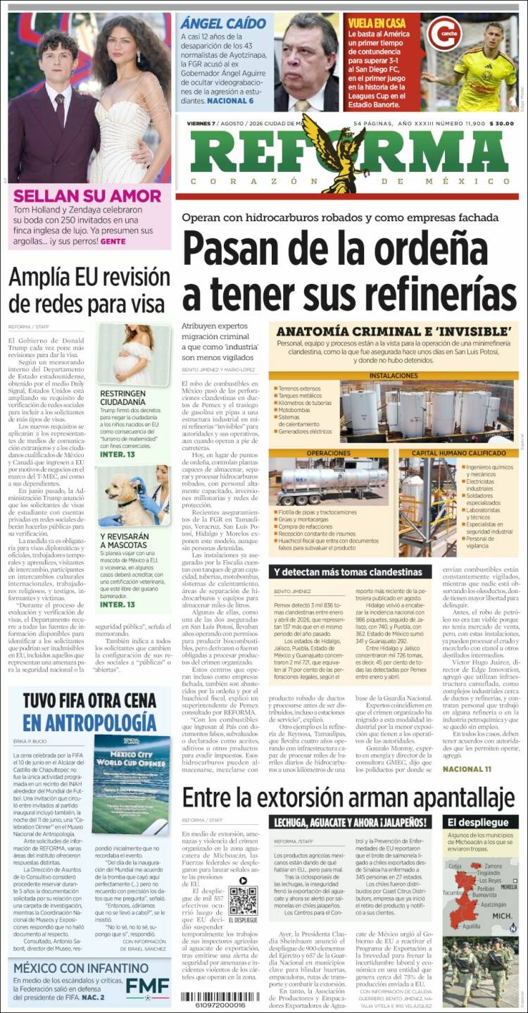 Portada de Reforma (México)