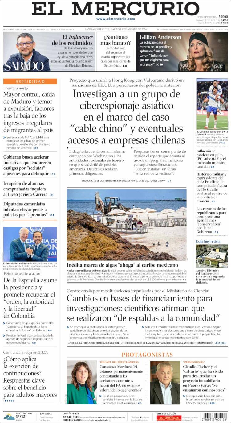 Portada de Cl Mercurio
