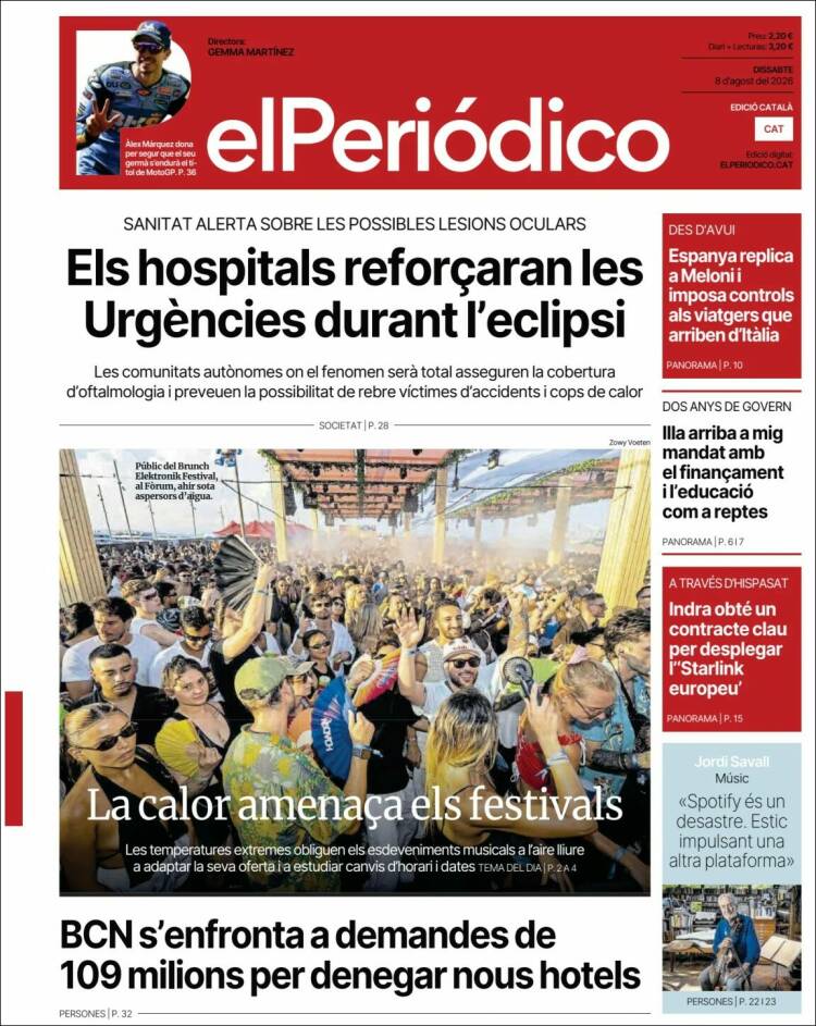Portada de El Periódico de Catalunya (Spain)