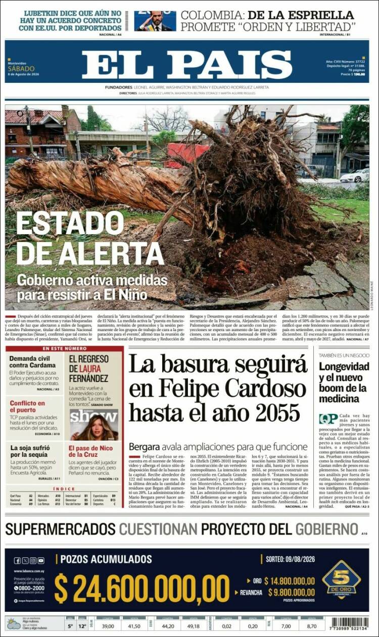 Portada de Uy Elpais