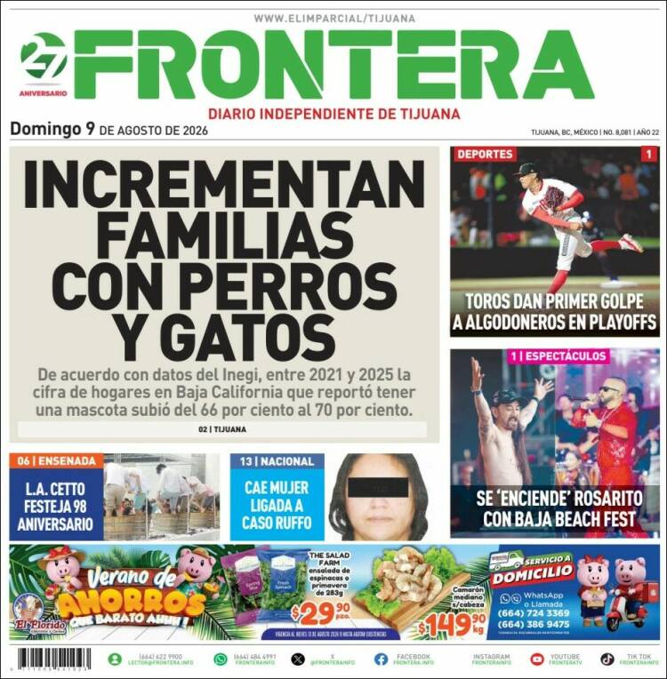Portada de Frontera (México)