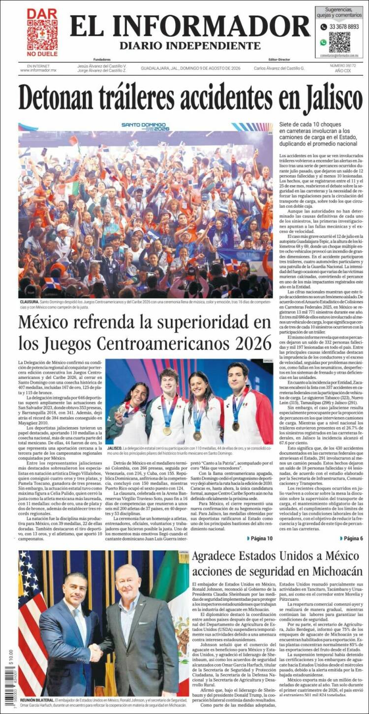 Portada de El Informador (México)