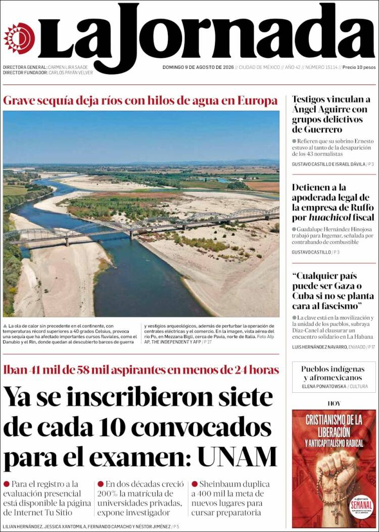 Portada de La Jornada (México)