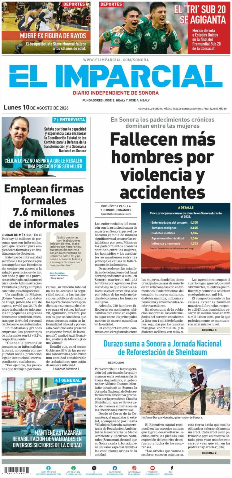 Portada de El Imparcial (México)