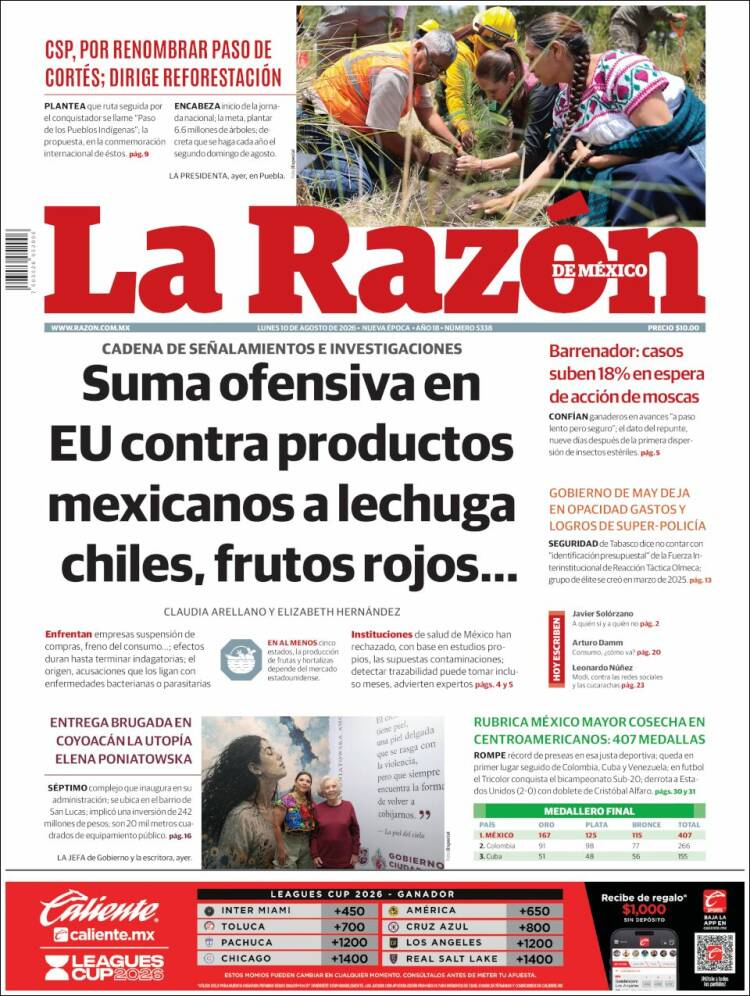 Portada de La Razón (México)
