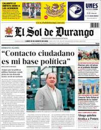 Portada de El Sol de Durango (México)