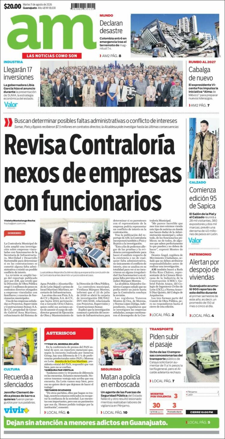 Portada de Al Día A.M. (México)