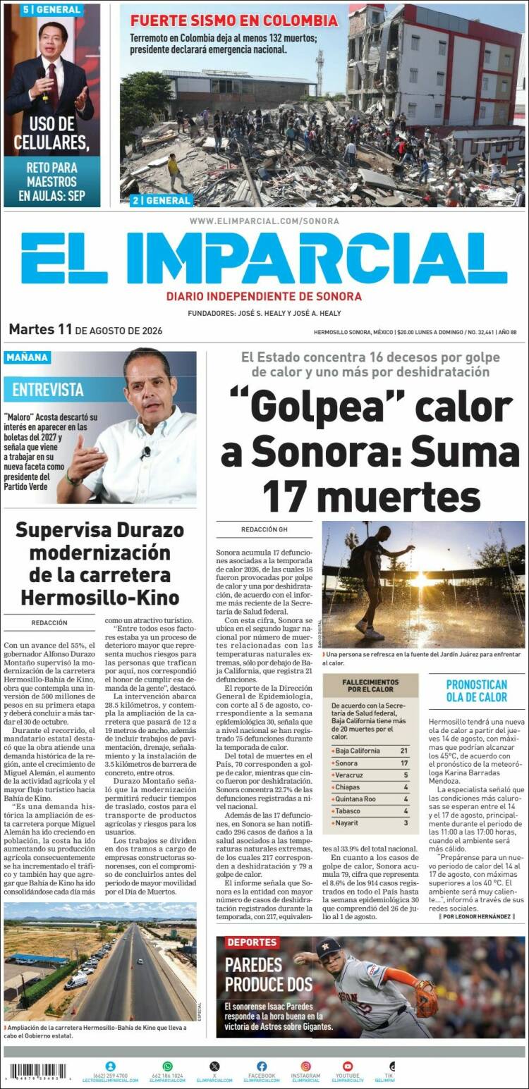 Portada de El Imparcial (México)